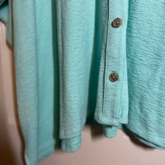 Soft Surroundings Aqua Blue Knit Top Size L/XL - Picture 6 of 11